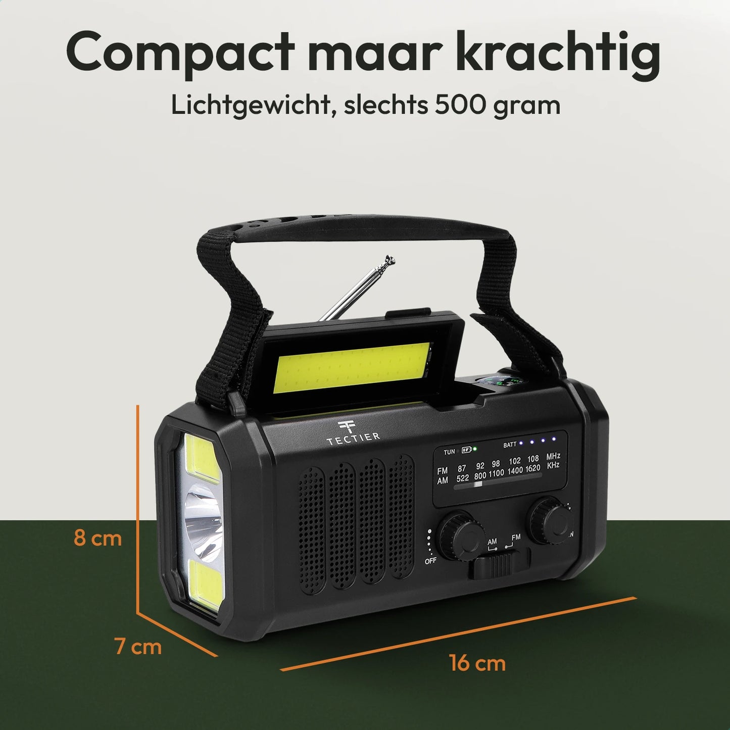 Compacte noodradio met lichtgewicht ontwerp en draagbaar formaat voor noodsituaties