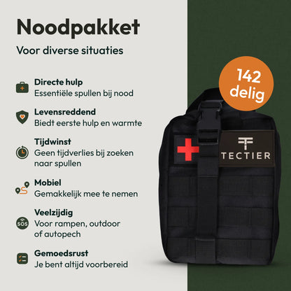 142-delig noodpakket survival kit met tactische rugtas en essentiële hulpmiddelen voor noodsituaties