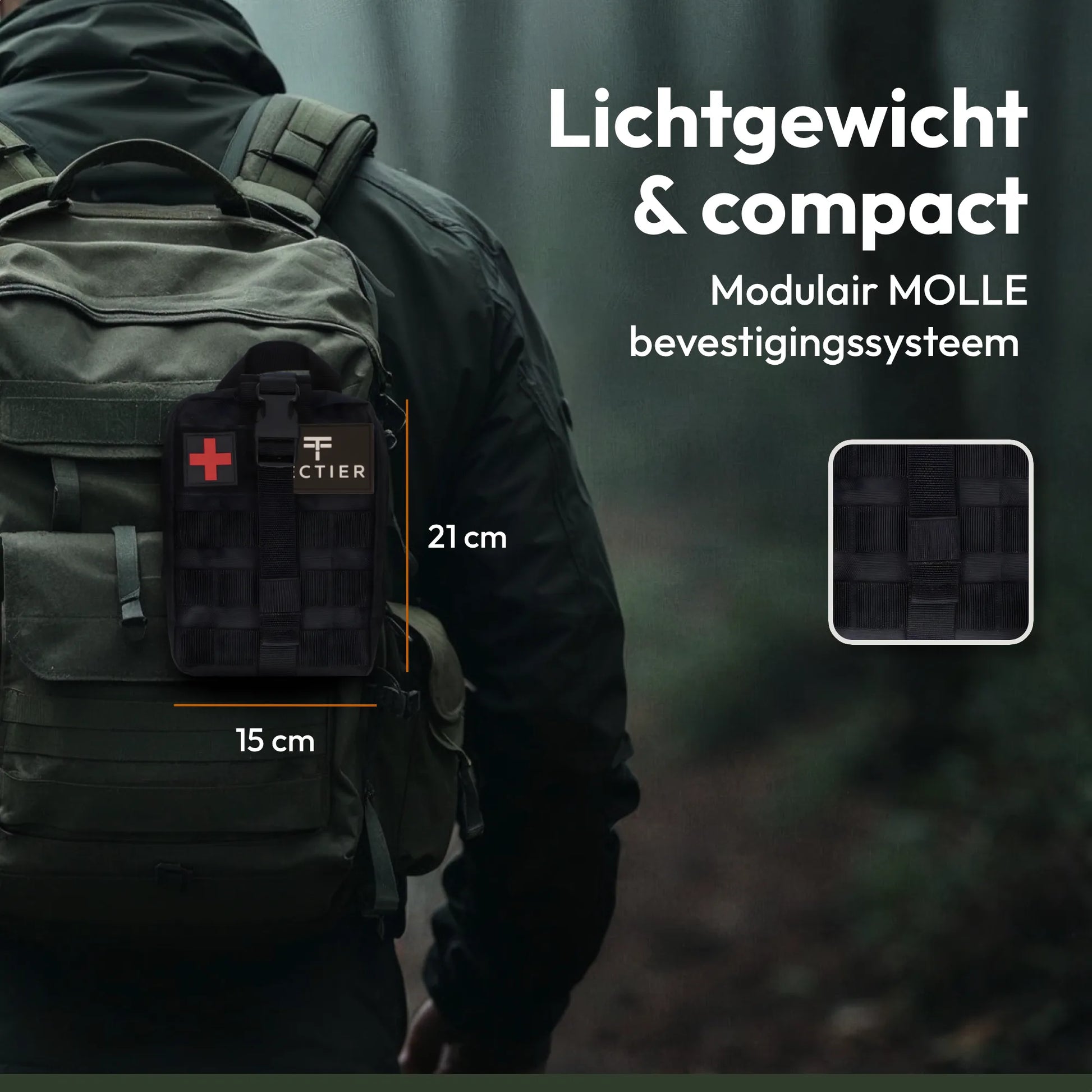 Compacte tactische rugtas van het noodpakket met MOLLE bevestigingssysteem