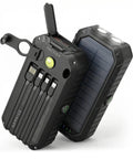 Tectier nood powerbank met zonnepaneel, handdynamo, zaklamp en ingebouwde oplaadkabels